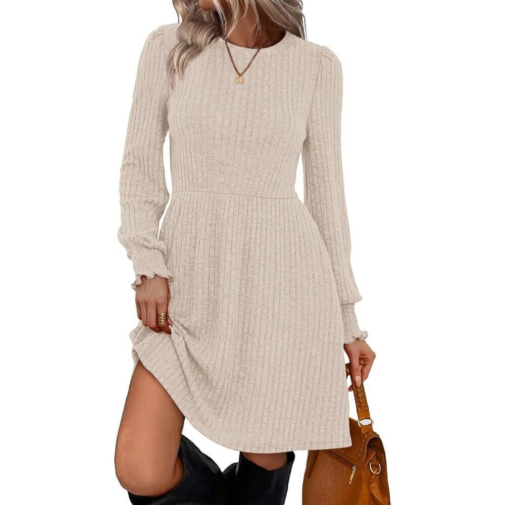 Women’s Casual Sweater Dress Long Sleeve Fall Fashion Medium